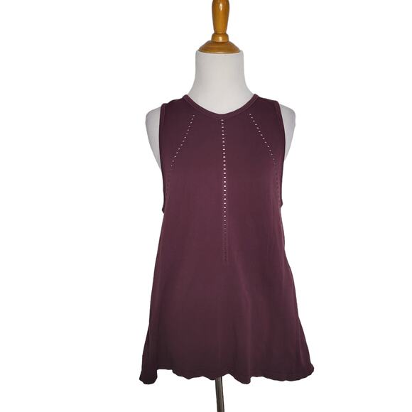 Athleta Foothill Crew Tank Athletic Split Tie Back Seamless Purple Women Small - Picture 2 of 10